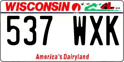 WI license plate 537WXK