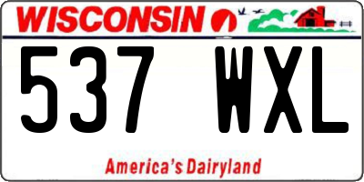 WI license plate 537WXL