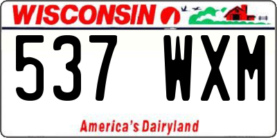WI license plate 537WXM