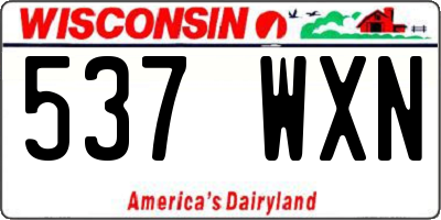WI license plate 537WXN