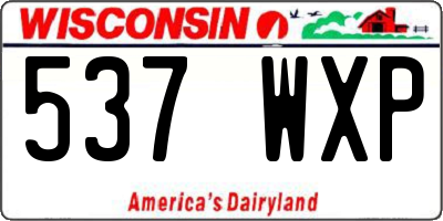 WI license plate 537WXP
