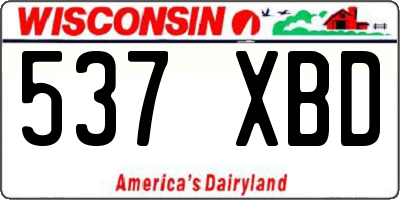 WI license plate 537XBD