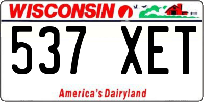 WI license plate 537XET