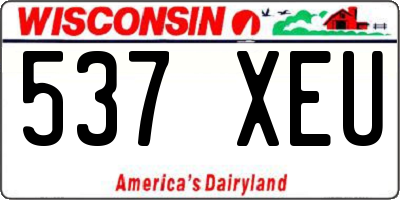 WI license plate 537XEU