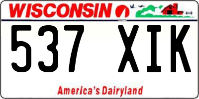 WI license plate 537XIK