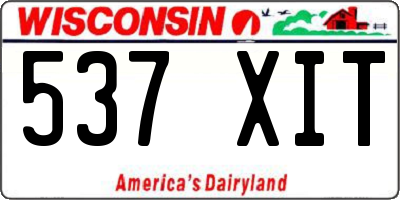 WI license plate 537XIT