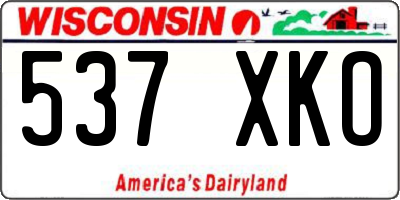WI license plate 537XKO