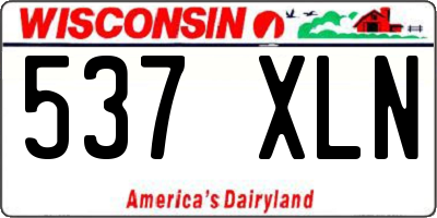 WI license plate 537XLN