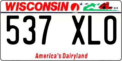 WI license plate 537XLO