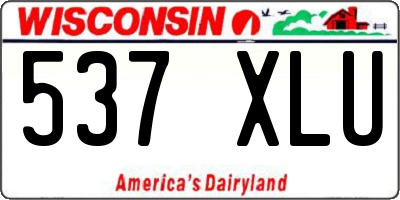 WI license plate 537XLU