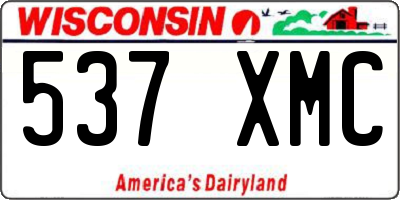WI license plate 537XMC