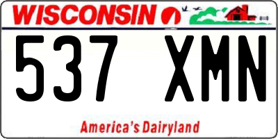 WI license plate 537XMN