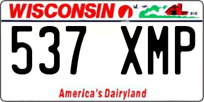 WI license plate 537XMP