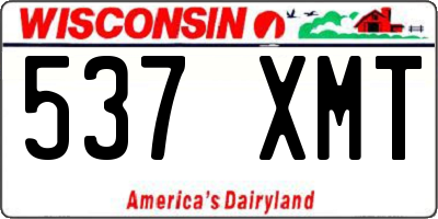 WI license plate 537XMT