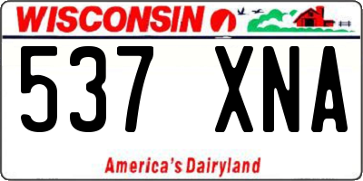 WI license plate 537XNA