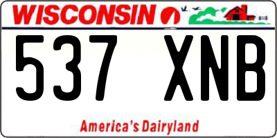 WI license plate 537XNB