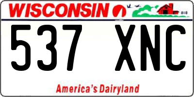 WI license plate 537XNC