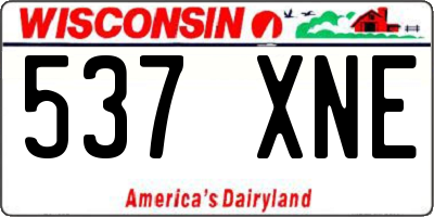 WI license plate 537XNE