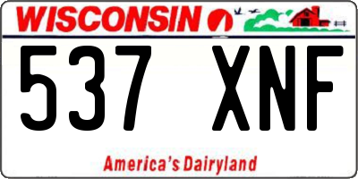WI license plate 537XNF