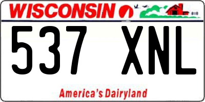 WI license plate 537XNL