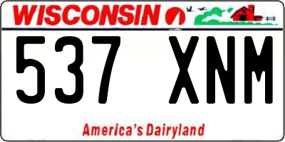 WI license plate 537XNM