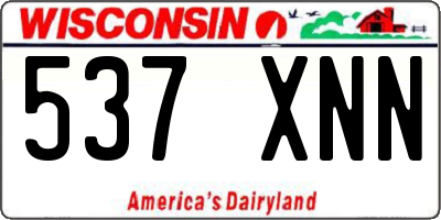 WI license plate 537XNN