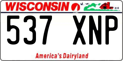 WI license plate 537XNP