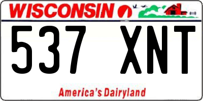WI license plate 537XNT