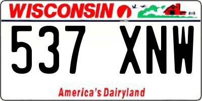 WI license plate 537XNW