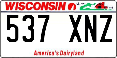 WI license plate 537XNZ
