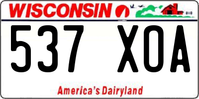 WI license plate 537XOA