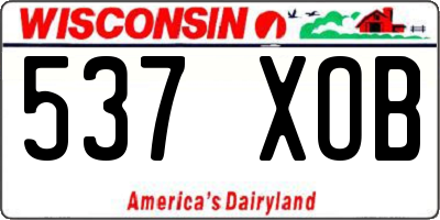 WI license plate 537XOB