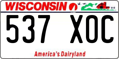 WI license plate 537XOC