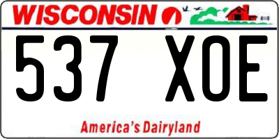 WI license plate 537XOE
