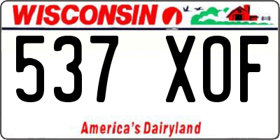 WI license plate 537XOF