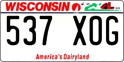 WI license plate 537XOG
