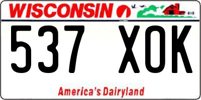 WI license plate 537XOK