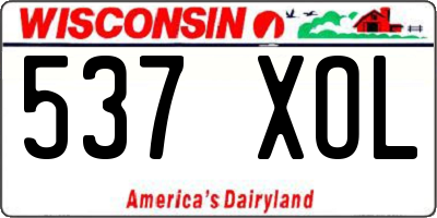 WI license plate 537XOL
