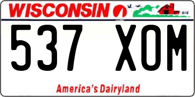 WI license plate 537XOM