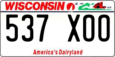 WI license plate 537XOO
