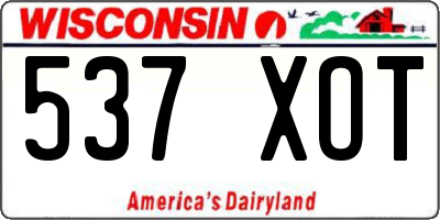 WI license plate 537XOT