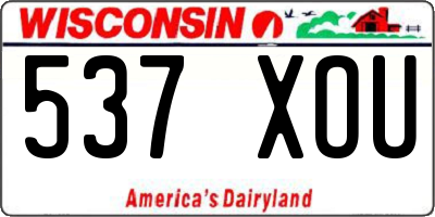 WI license plate 537XOU
