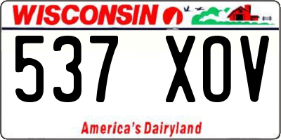 WI license plate 537XOV