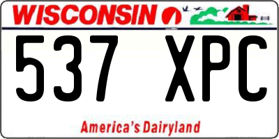 WI license plate 537XPC