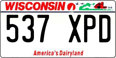 WI license plate 537XPD