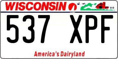 WI license plate 537XPF