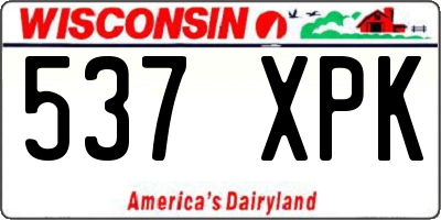 WI license plate 537XPK