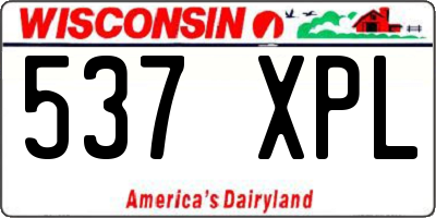 WI license plate 537XPL