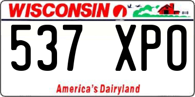 WI license plate 537XPO