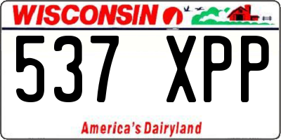 WI license plate 537XPP